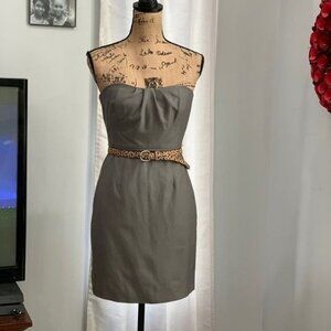 J. Crew grey strapless dress size 2P sweetheart neckline
